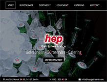 Tablet Screenshot of hepgetraenke.de